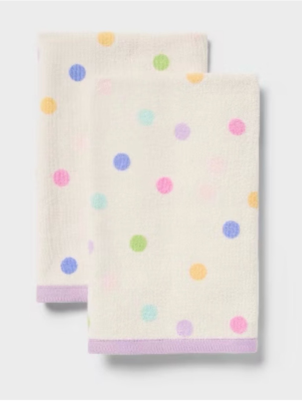NEW Room Essentials Pastel Polka Dot Hand Towel 100% Cotton - Set Of 2
